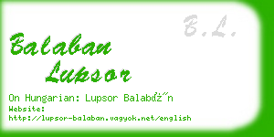 balaban lupsor business card